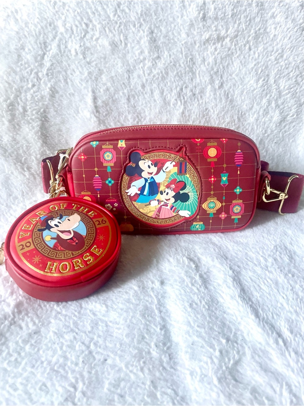 Disney Parks x Loungefly DCA Lunar New Year Crossbody Bag & Coin Purse